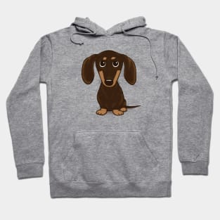 Cute Chocolate Dachshund | Cartoon Wiener Dog Hoodie